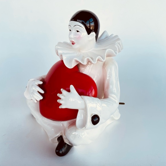 Rare Vintage Taste Setter by SIGMA Pierrot with Heart Ceramic Clown Music Box - Picture 3 of 17
